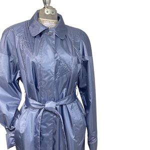 VTG Pastel Maxi Midi Duster Raincoat Trench Coat Lilac Soft Purple Spring Easter